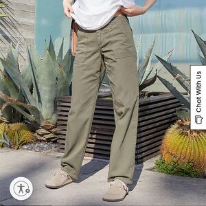 John Galt Olive Low Rise Utility Pants
